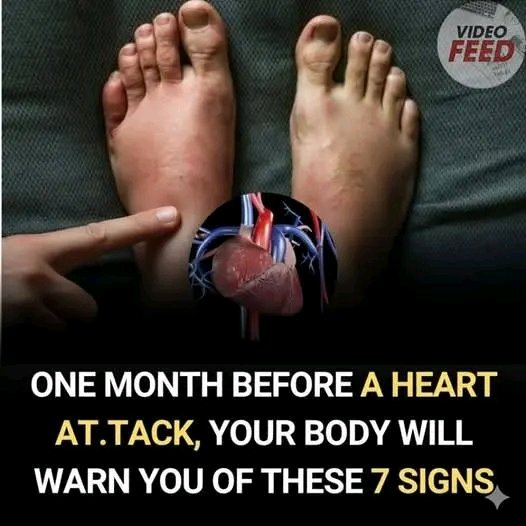 😨 One month before a heart attack, your body may warn you with these 7 signs