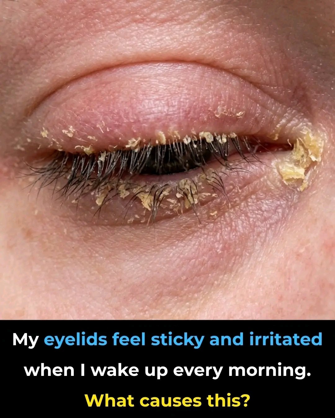 Waking up with sticky and irritated eyelids