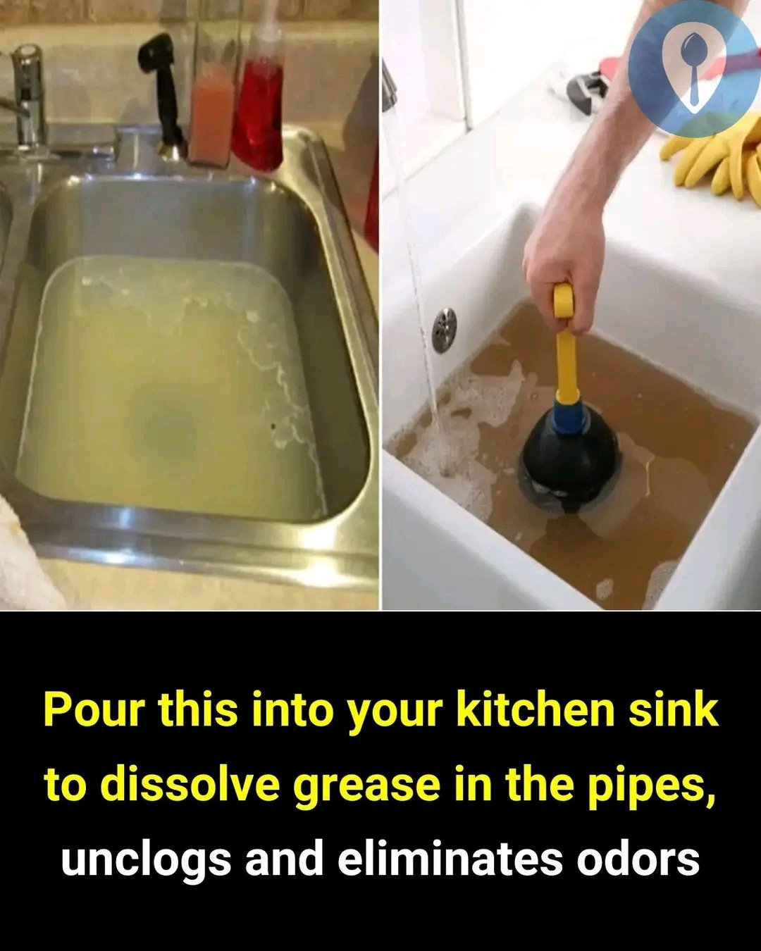 🚰 Simply Pour This Into Your Kitchen Sink to Melt Grease & Clear Blockages 😲